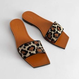 & Other Stories Leopard Sandals (Size 37)